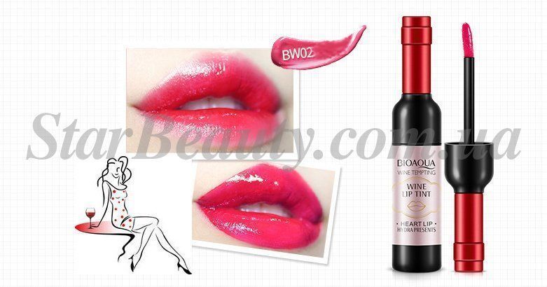 Винний Тінт для губ BioAqua Wine Lip Tint 820 фото