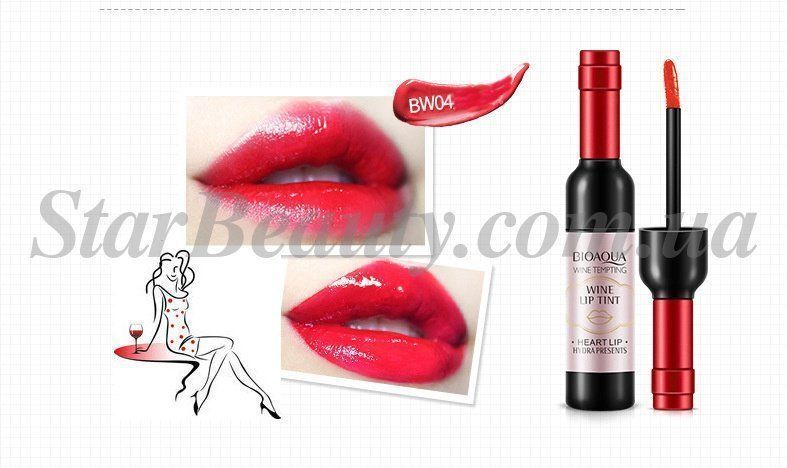 Винний Тінт для губ BioAqua Wine Lip Tint 820 фото