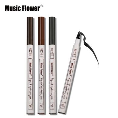 Олівець-маркер для брів, з ефектом мікроблейдінга Music Flower Fine Sketch, 04 BLACK (чорний)
